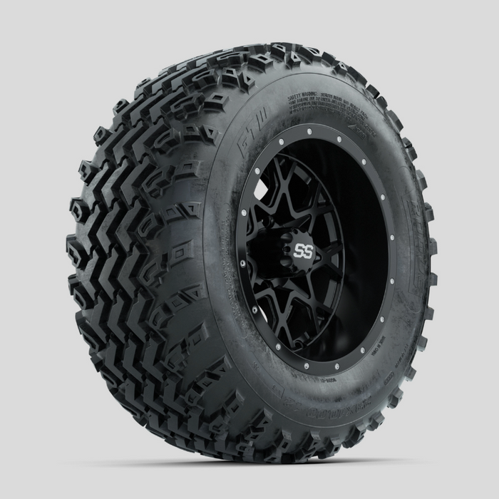 GTW Vortex Matte Black 12 in Wheels with 23x10.00-12 Rogue All Terrain Tires - Full Set