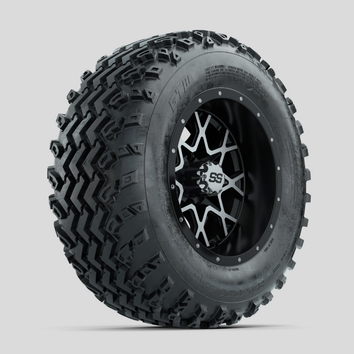 GTW Vortex Machined/Matte Black 12 in Wheels with 23x10.00-12 Rogue All Terrain Tires - Full Set