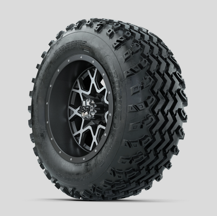 GTW Vortex Machined/Matte Grey 12 in Wheels with 23x10.00-12 Rogue All Terrain Tires - Full Set