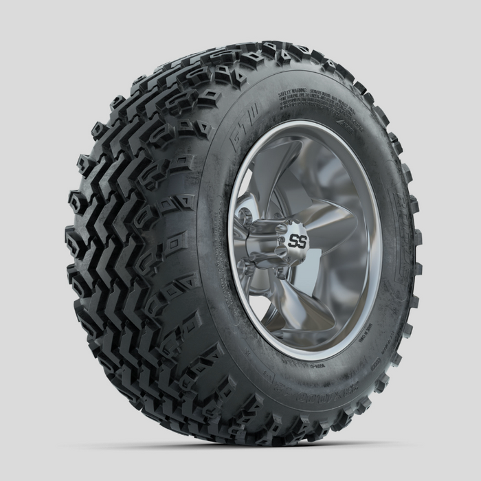 GTW Godfather Chrome 12 in Wheels with 23x10.00-12 Rogue All Terrain Tires - Full Set