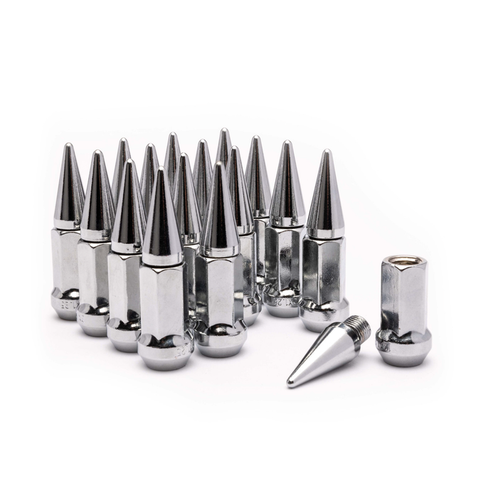 MODZ 16-Pack Chrome SPIKED Golf Cart Lug Nuts (Metric) for Yamaha, Evolution and Denago