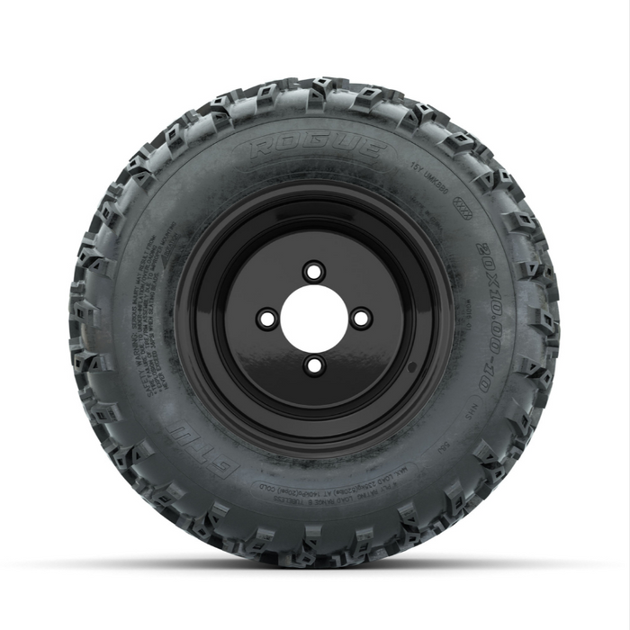 GTW Steel Black 10 in Wheels with 20x10.00-10 Rogue All Terrain Tires - Full Set