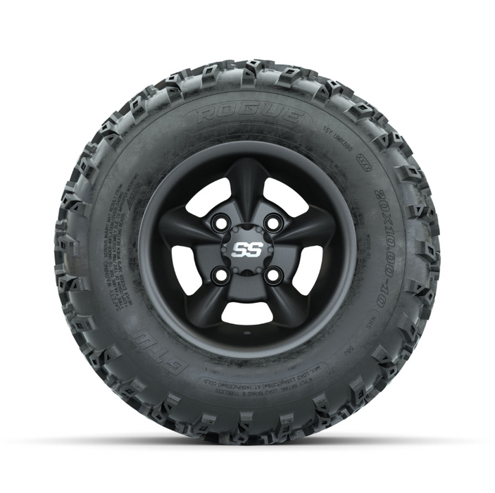 GTW Godfather Matte Grey 10 in Wheels with 20x10.00-10 Rogue All Terrain Tires - Full Set