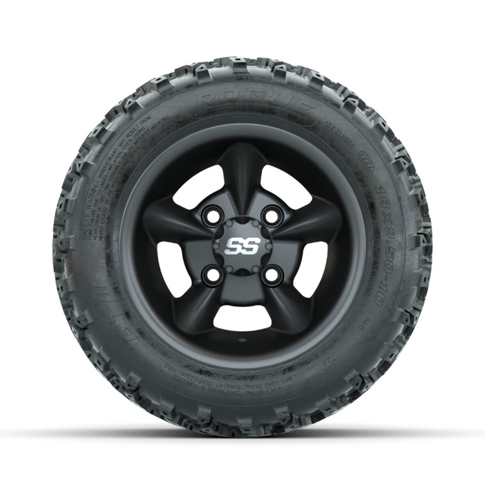 GTW Godfather Matte Grey 10 in Wheels with 18x9.50-10 Rogue All Terrain Tires - Full Set