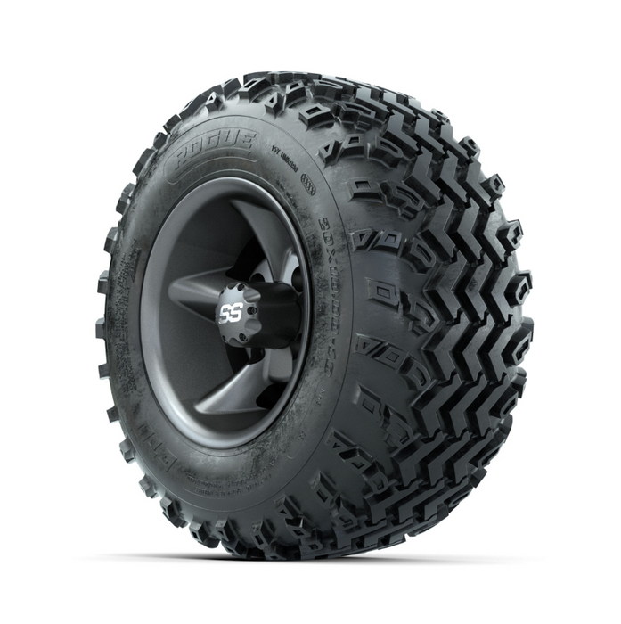 GTW Godfather Matte Grey 10 in Wheels with 20x10.00-10 Rogue All Terrain Tires - Full Set