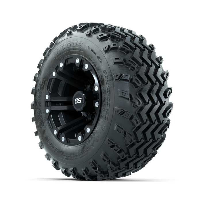 GTW Specter Matte Black 10 in Wheels with 20x10.00-10 Rogue All Terrain Tires - Full Set