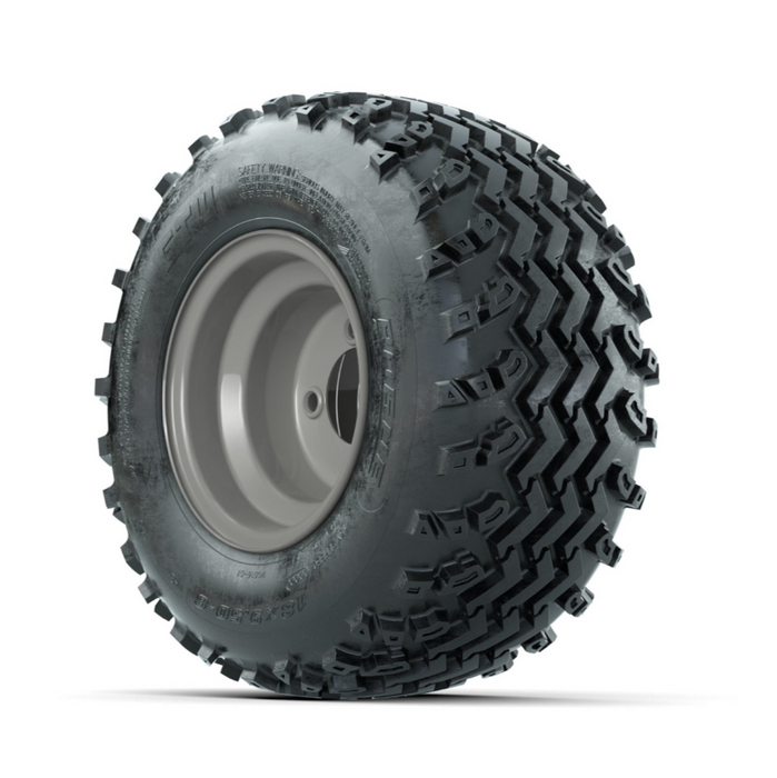 GTW Steel Club Car Grey Centered 8 in Wheels with 18x9.50-8 Rogue All Terrain Tires - Full Set