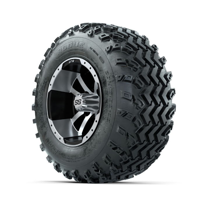 GTW Storm Trooper Machined/Black 10 in Wheels with 20x10.00-10 Rogue All Terrain Tires - Full Set