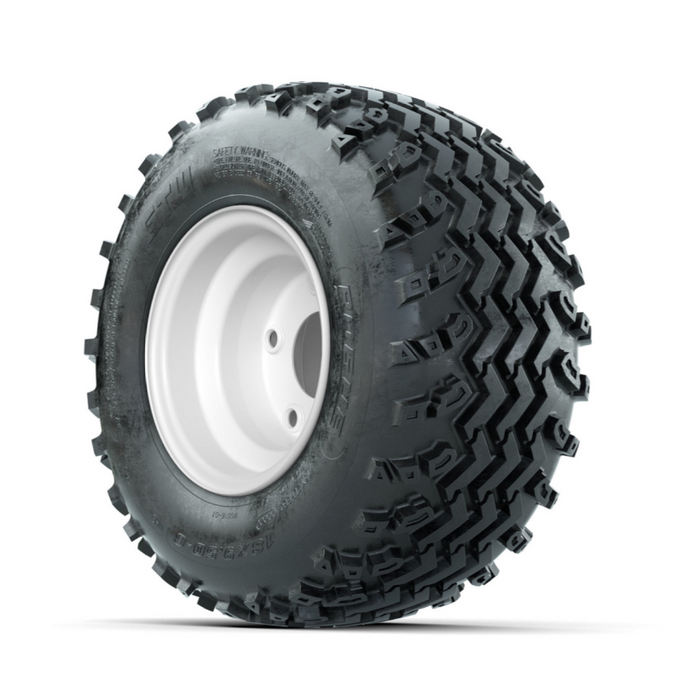 GTW Steel White Centered 5-Hole 8 in Wheels with 18x9.50-8 Rogue All Terrain Tires - Full Set