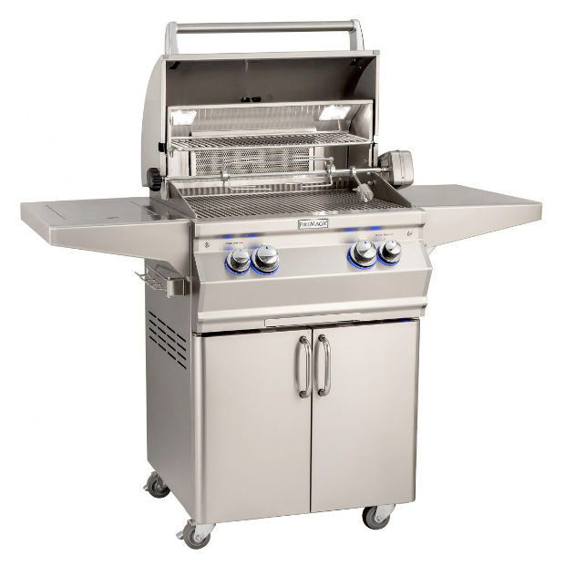 FireMagic | Aurora A430s 24" Portable Grills with Analog Thermometer & Single Side Burner