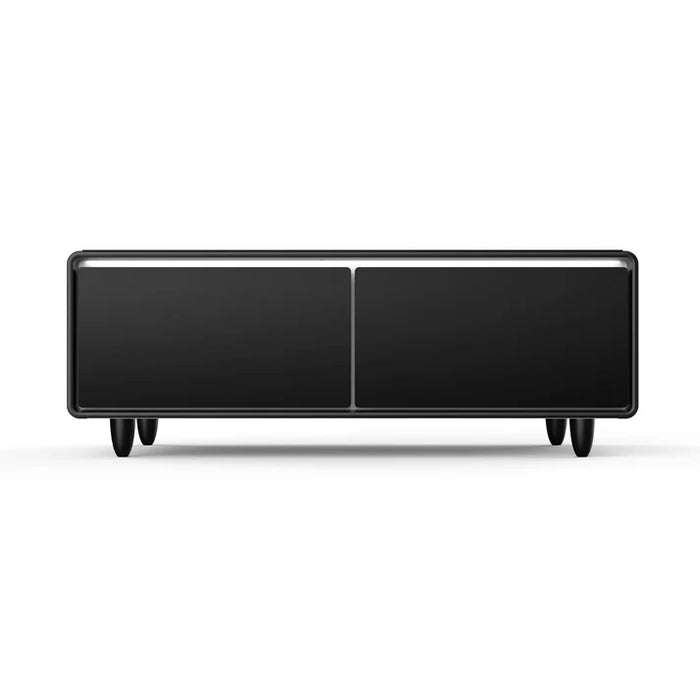 Forno Evoluto 51" Smart Coffee Table – Dual Fridge Drawers, Bluetooth 5.0 Audio, Wireless Charging & RGB Ambient Light - Black, White, Wood (FCTFR7006-51BLK)