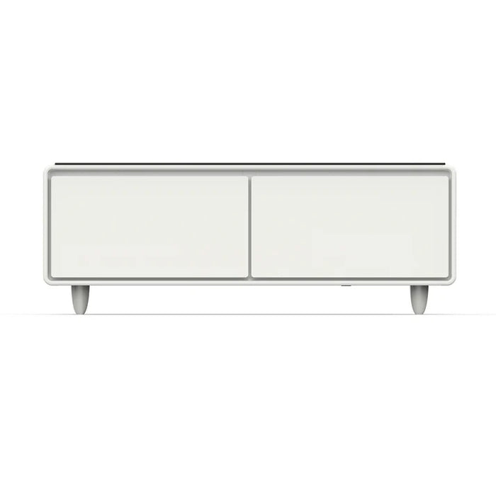 Forno Evoluto 51" Smart Coffee Table – Dual Fridge Drawers, Bluetooth 5.0 Audio, Wireless Charging & RGB Ambient Light - Black, White, Wood (FCTFR7006-51BLK)