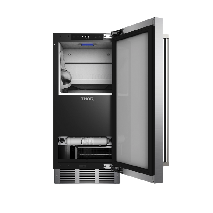 Thor Kitchen 15" Gourmet Ice Maker with Drain Pump in Stainless Steel (TIM1502)