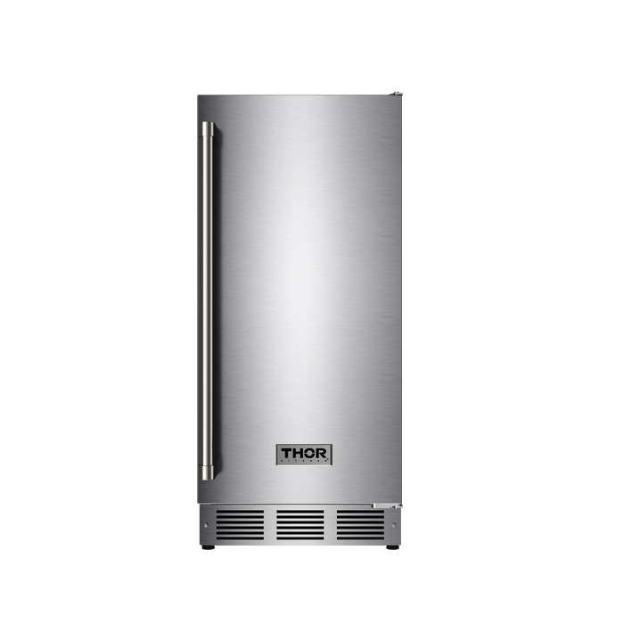 THOR Kitchen 15" Indoor/Outdoor Ice Maker with Drain Pump in Stainless Steel (TIM1511)