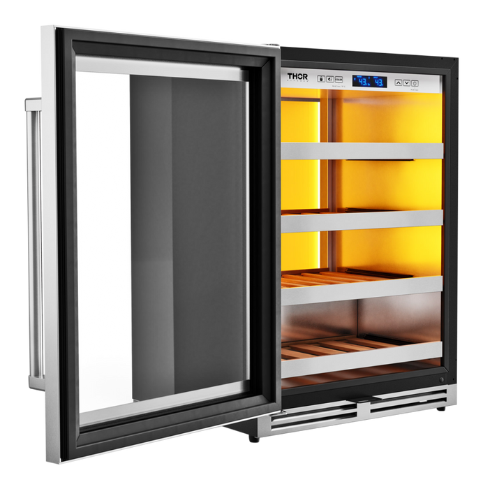 Thor Kitchen 24" 45 Single Zone Wine Cooler - 45 Bottle Capacity with Backlight (TWC24UL)