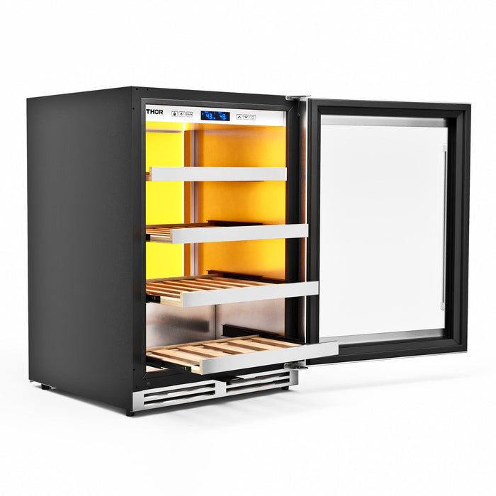 Thor Kitchen 24" 45 Single Zone Wine Cooler - 45 Bottle Capacity with Backlight (TWC24UL)