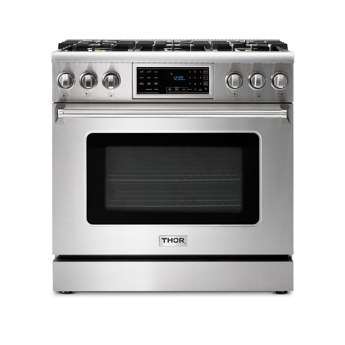 Thor Kitchen 36 Inch Air Fry and SelfClean Professional Gas Range N