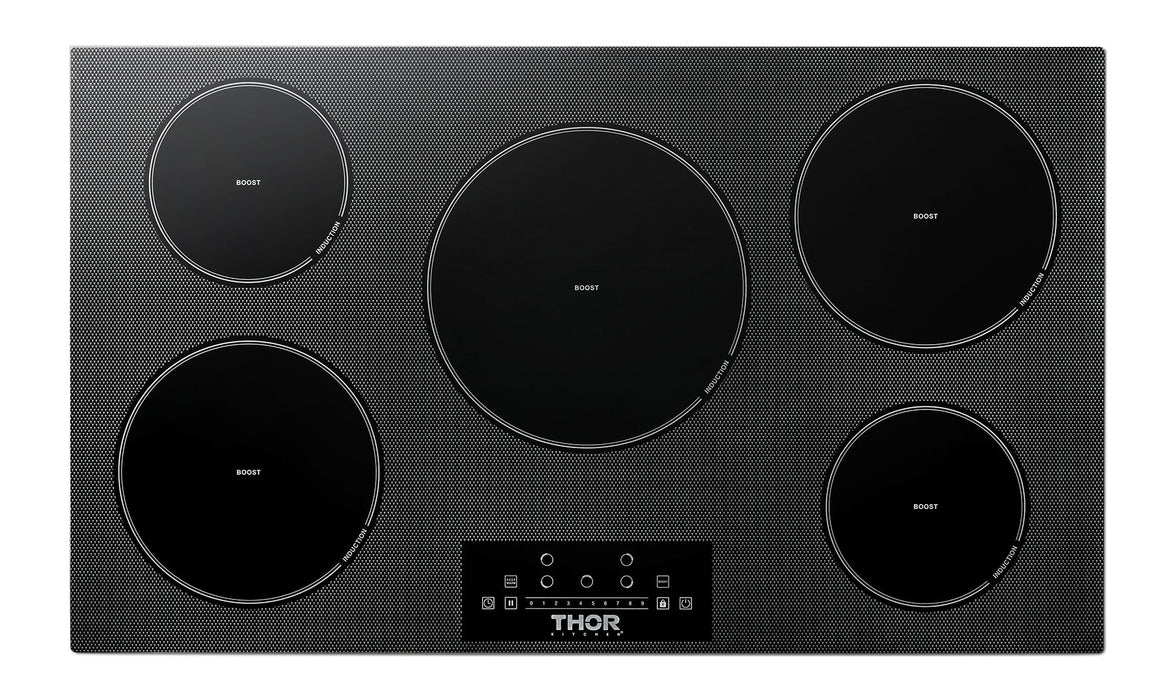 Thor Kitchen 36 Inch Built-In Induction Cooktop with 5 Elements, TIH36