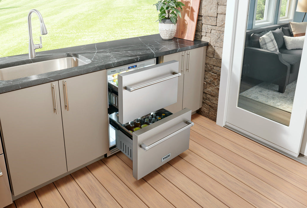 Thor Kitchen 24" 5.4 cu. ft. Indoor or Outdoor Refrigerator Drawer (TRF24U)