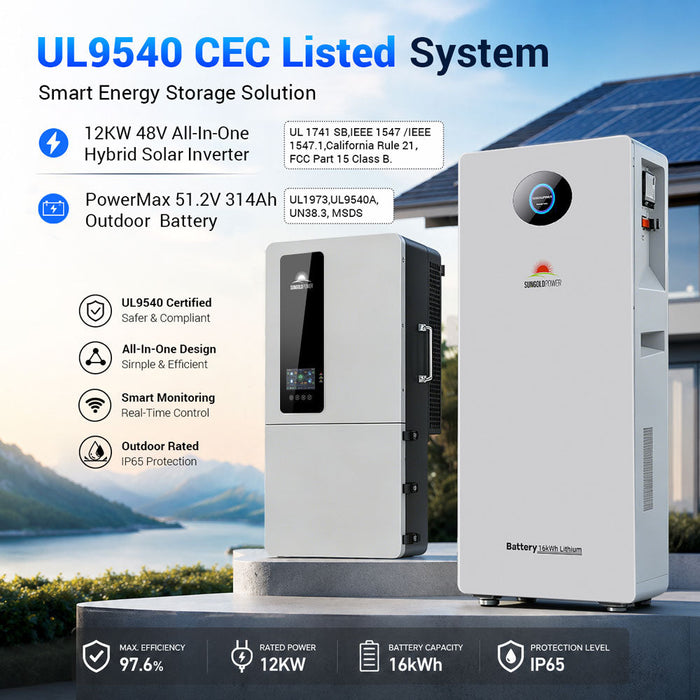 Sungold Power 12KW 48V All-in-one Hybrid Solar inverter | Whole Home Backup (200A)| (SGS-12K18MAX)