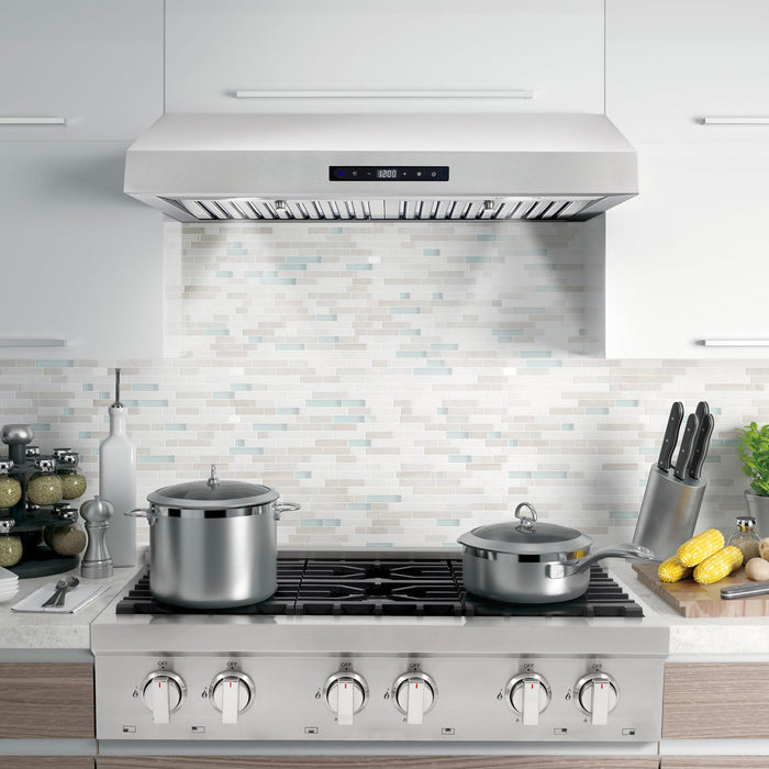 Cosmo 30" 380 CFM Convertible Under Cabinet Range Hood with Digital Touch Controls (UMC30-DL)