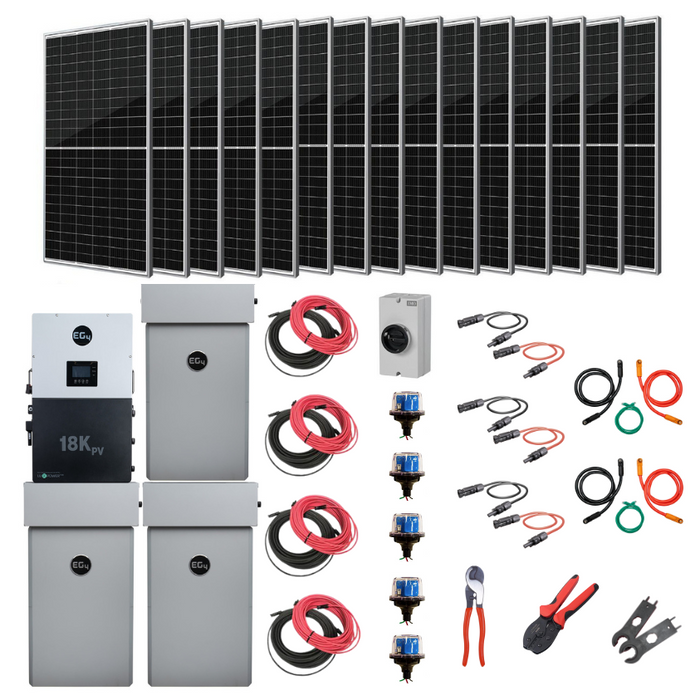 Complete Hybrid Solar Kit - EG4 PowerPro ESS | 12 kW AC Output | Up To 45 kWh Battery Backup [Kit-E0007]