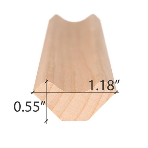 Prosaunas Alder 1x2 (14mm x 30mm) Inside Corner Trim SI Sauna Wood