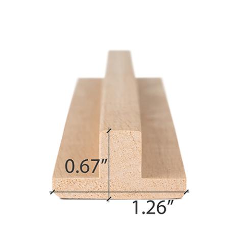 Prosaunas Alder 1x2 (17mm x 32mm) T-Moulding Sauna Wood
