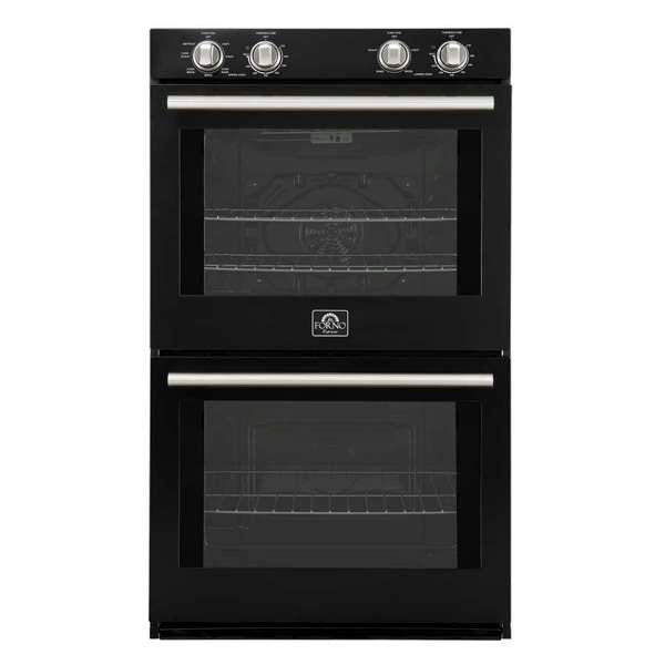 Forno Vomero 30" 10 cu. ft. Built-In Double Electric Wall Oven with Mechanical Controls, Self-Cleaning Function - Stainless Steel, Black, or White (FBOEL1324-30)