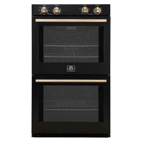 Forno Vomero 30" 10 cu. ft. Built-In Double Electric Wall Oven with Mechanical Controls, Self-Cleaning Function - Stainless Steel, Black, or White (FBOEL1324-30)