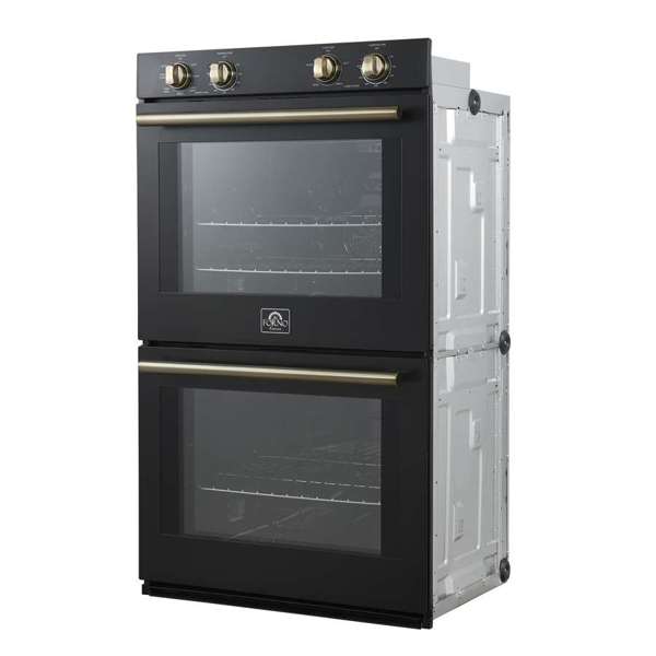 Forno Vomero 30" 10 cu. ft. Built-In Double Electric Wall Oven with Mechanical Controls, Self-Cleaning Function - Stainless Steel, Black, or White (FBOEL1324-30)
