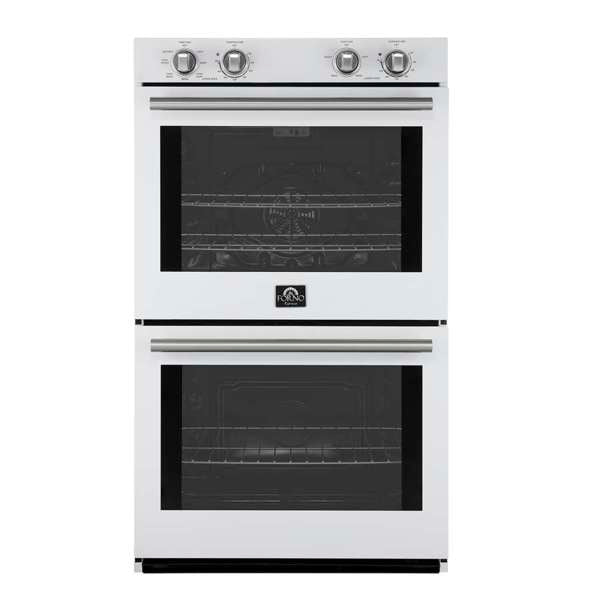 Forno Vomero 30" 10 cu. ft. Built-In Double Electric Wall Oven with Mechanical Controls, Self-Cleaning Function - Stainless Steel, Black, or White (FBOEL1324-30)
