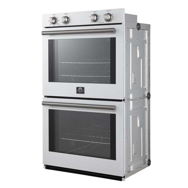 Forno Vomero 30" 10 cu. ft. Built-In Double Electric Wall Oven with Mechanical Controls, Self-Cleaning Function - Stainless Steel, Black, or White (FBOEL1324-30)