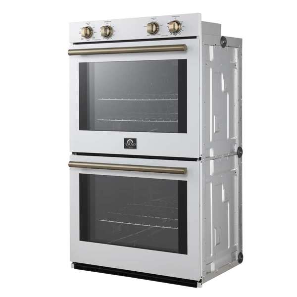 Forno Vomero 30" 10 cu. ft. Built-In Double Electric Wall Oven with Mechanical Controls, Self-Cleaning Function - Stainless Steel, Black, or White (FBOEL1324-30)