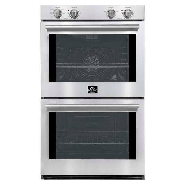Forno Vomero 30" 10 cu. ft. Built-In Double Electric Wall Oven with Mechanical Controls, Self-Cleaning Function - Stainless Steel, Black, or White (FBOEL1324-30)