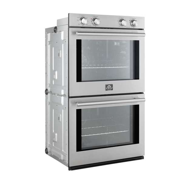 Forno Vomero 30" 10 cu. ft. Built-In Double Electric Wall Oven with Mechanical Controls, Self-Cleaning Function - Stainless Steel, Black, or White (FBOEL1324-30)