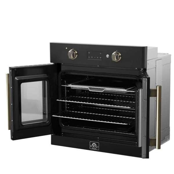 Forno Asti 30" 3.68 cu. ft. French Door Electric Wall Oven with Air Fry, Sous Vide, Self-Clean - Stainless Steel, Black, or White (FBOEL1333-30)