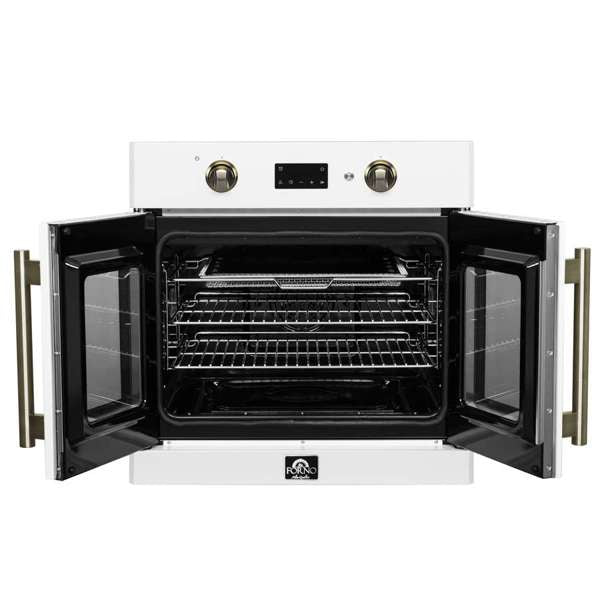 Forno Asti 30" 3.68 cu. ft. French Door Electric Wall Oven with Air Fry, Sous Vide, Self-Clean - Stainless Steel, Black, or White (FBOEL1333-30)