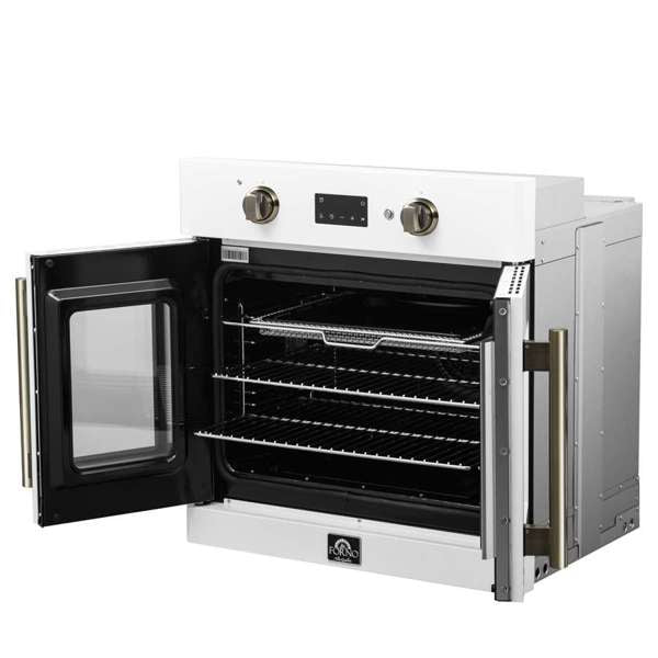 Forno Asti 30" 3.68 cu. ft. French Door Electric Wall Oven with Air Fry, Sous Vide, Self-Clean - Stainless Steel, Black, or White (FBOEL1333-30)
