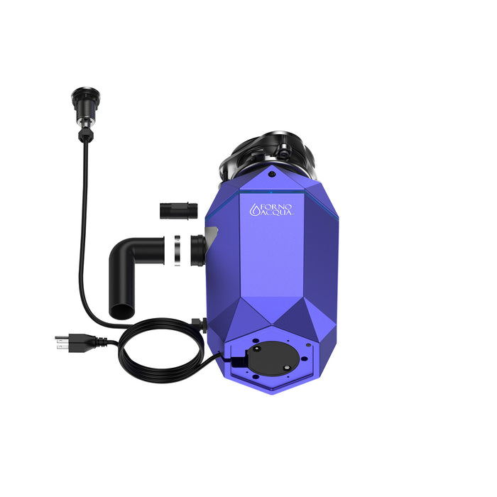 Forno Acqua BrightDiamond Super Quiet Garbage Disposal Corded with Motion Sensor Cabinet Light & Pre-Wired Air Switch - 3/4 HP or 1HP (WDD075TA)