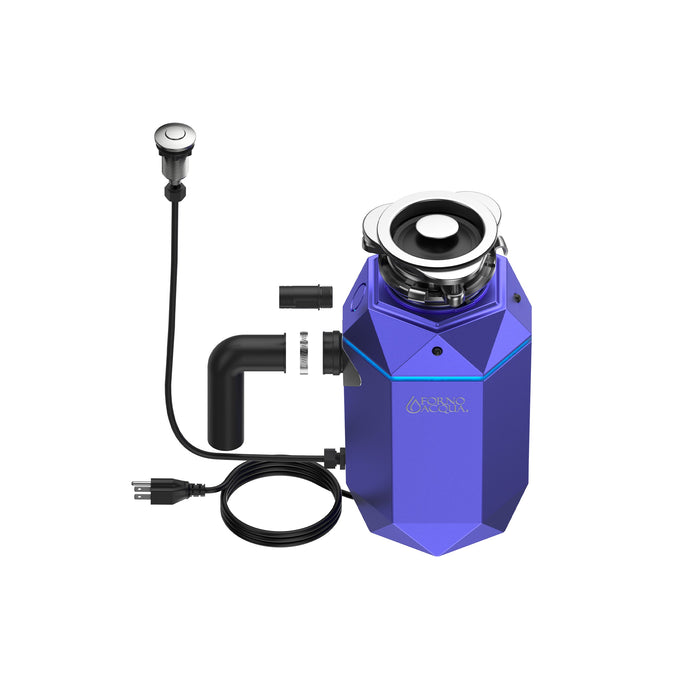 Forno Acqua BrightDiamond Super Quiet Garbage Disposal Corded with Motion Sensor Cabinet Light & Pre-Wired Air Switch - 3/4 HP or 1HP (WDD075TA)
