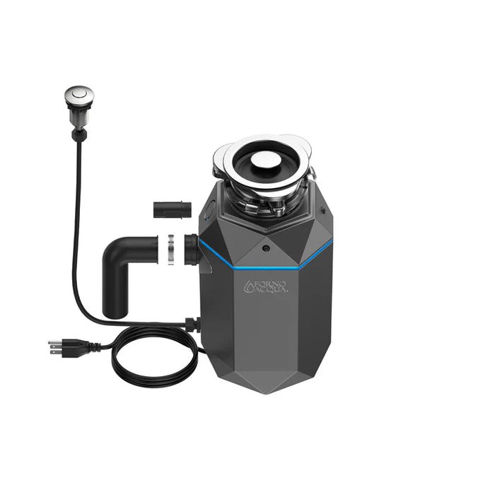 Forno Acqua BrightDiamond Super Quiet Garbage Disposal Corded with Motion Sensor Cabinet Light & Pre-Wired Air Switch - 3/4 HP or 1HP (WDD075TA)
