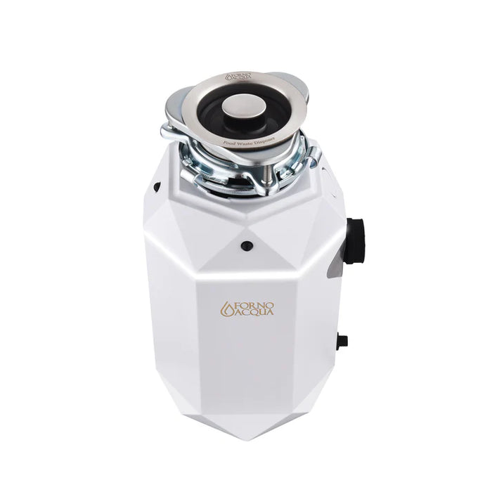Forno Acqua BrightDiamond Super Quiet Garbage Disposal Corded with Motion Sensor Cabinet Light & Pre-Wired Air Switch - 3/4 HP or 1HP (WDD075TA)