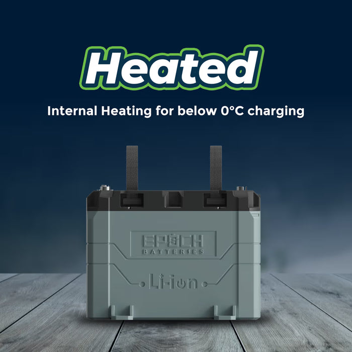 Epoch Batteries 12V 50Ah LiFePO4 Lithium Battery - Bluetooth, Heating, Waterproof