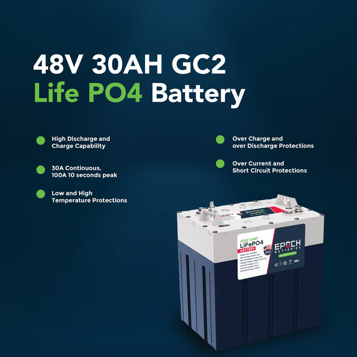 Epoch Batteries 48V 180Ah 600A GC2 - Golf Cart LiFePO4 Lithium Battery Kit