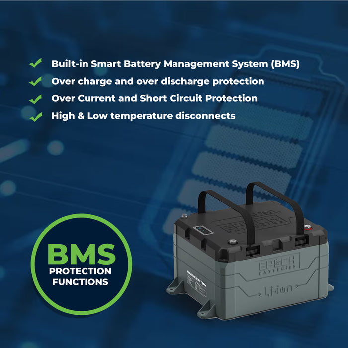 Epoch Batteries 48V 50Ah LiFePO4 Lithium Battery - Bluetooth, Heating, Waterproof