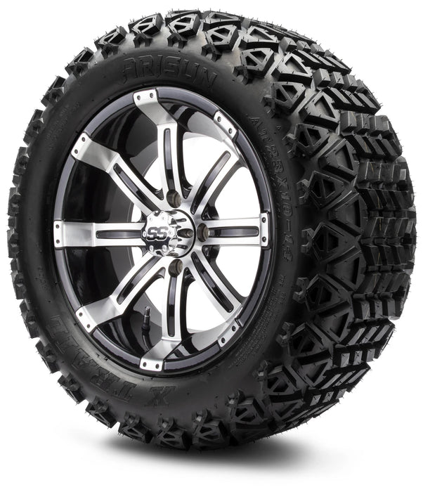 MODZ 14" Tempest Machined Black Wheels & Off-Road Tires Combo