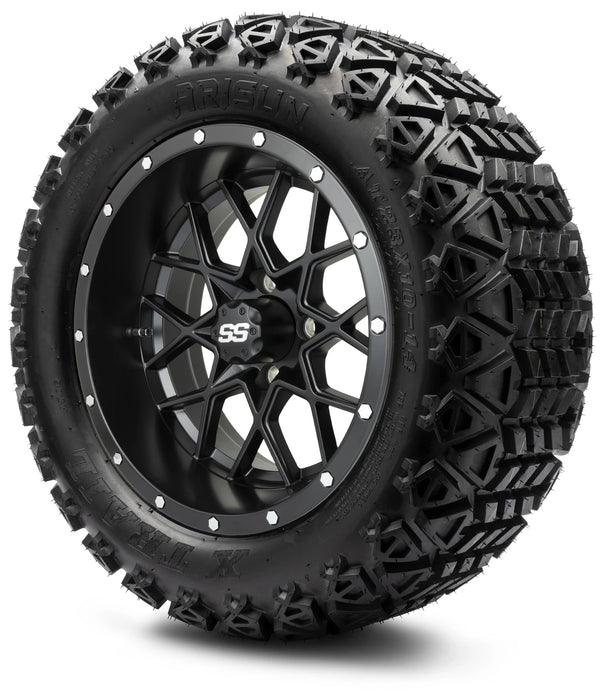MODZ 14" Vortex Matte Black Wheels & Off-Road Tires Combo