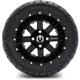 MODZ 12" Assault Glossy Black with Ball Mill Wheels & Street Tires Combo