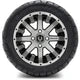 MODZ 12" Assault Machined Black Wheels & Street Tires Combo